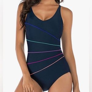 Haivido, women’s blue one piece swimsuit, size XL